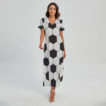 Soccer Ball Print Short Sleeve Maxi Dress