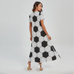 Soccer Ball Print Short Sleeve Maxi Dress