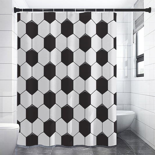 Soccer Ball Print Shower Curtain