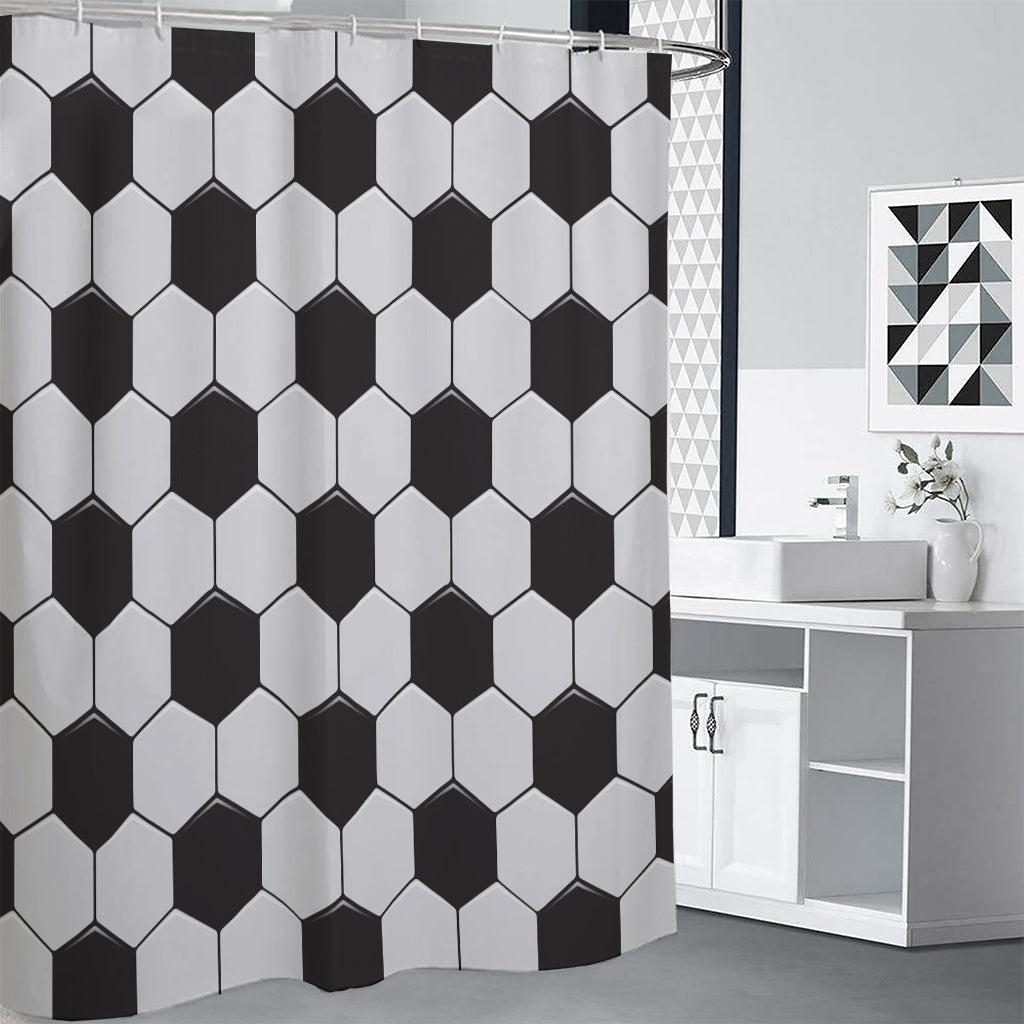Soccer Ball Print Shower Curtain