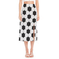 Soccer Ball Print Side Slit Midi Skirt