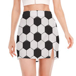 Soccer Ball Print Side Slit Mini Skirt