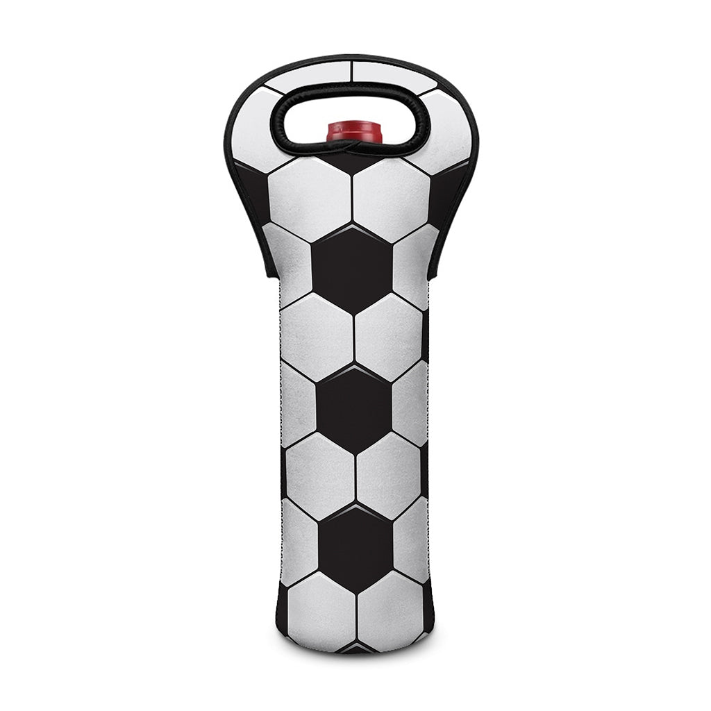 Soccer Ball Print Single Neoprene Wine Tote