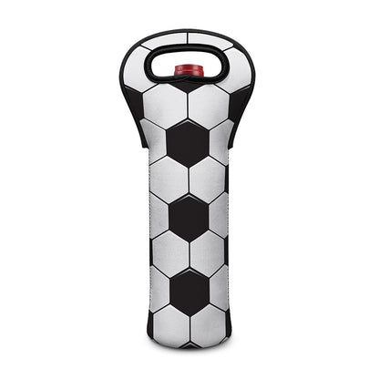 Soccer Ball Print Single Neoprene Wine Tote