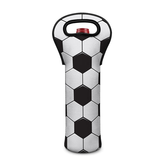 Soccer Ball Print Single Neoprene Wine Tote