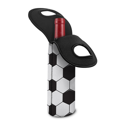 Soccer Ball Print Single Neoprene Wine Tote