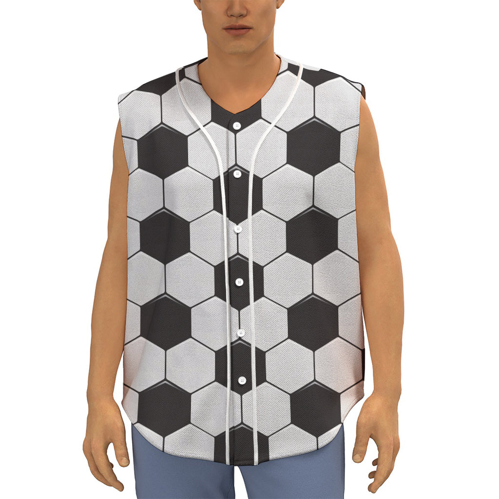 Soccer Ball Print Sleeveless Baseball Jersey