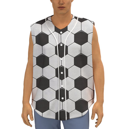 Soccer Ball Print Sleeveless Baseball Jersey