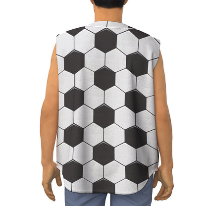 Soccer Ball Print Sleeveless Baseball Jersey