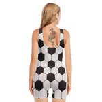 Soccer Ball Print Sleeveless One Piece Swimsuit