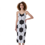Soccer Ball Print Slim Fit Midi Cami Dress