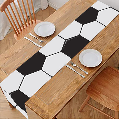 Soccer Ball Print Table Runner