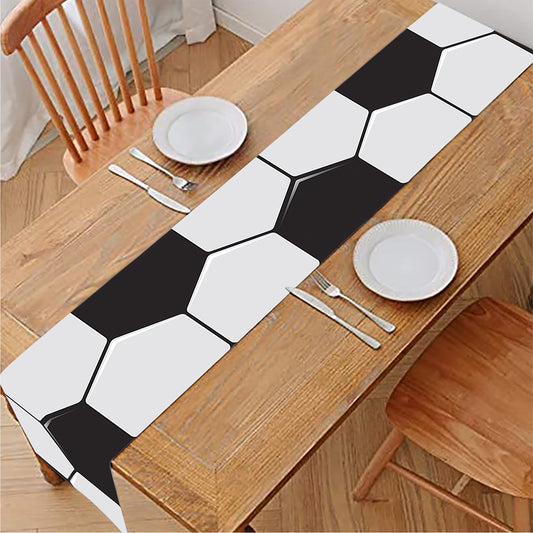 Soccer Ball Print Table Runner