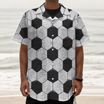 Soccer Ball Print Textured Short Sleeve Shirt