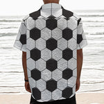 Soccer Ball Print Textured Short Sleeve Shirt