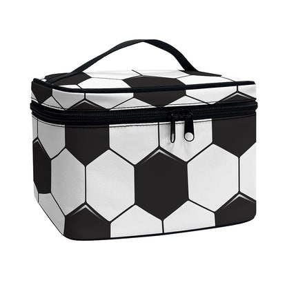 Soccer Ball Print Travel Makeup Bag