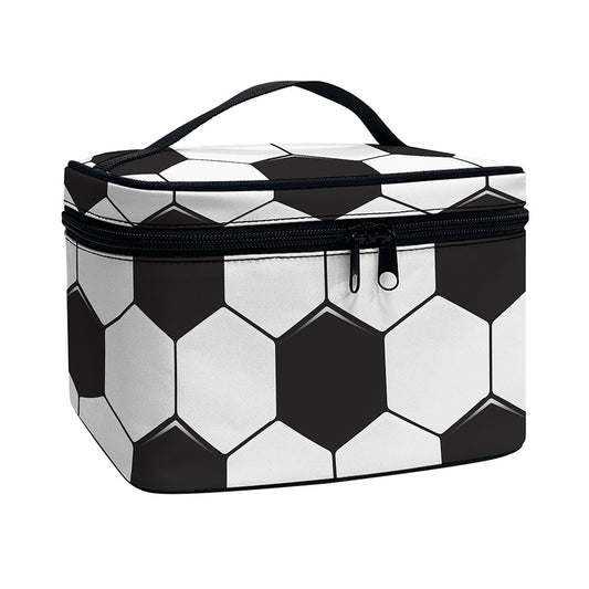 Soccer Ball Print Travel Makeup Bag