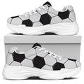 Soccer Ball Print White Chunky Shoes