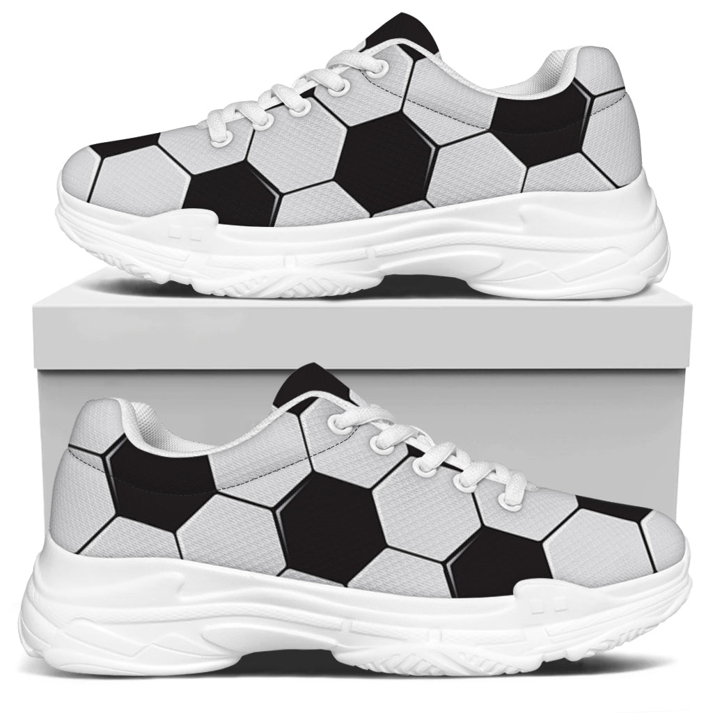 Soccer Ball Print White Chunky Shoes