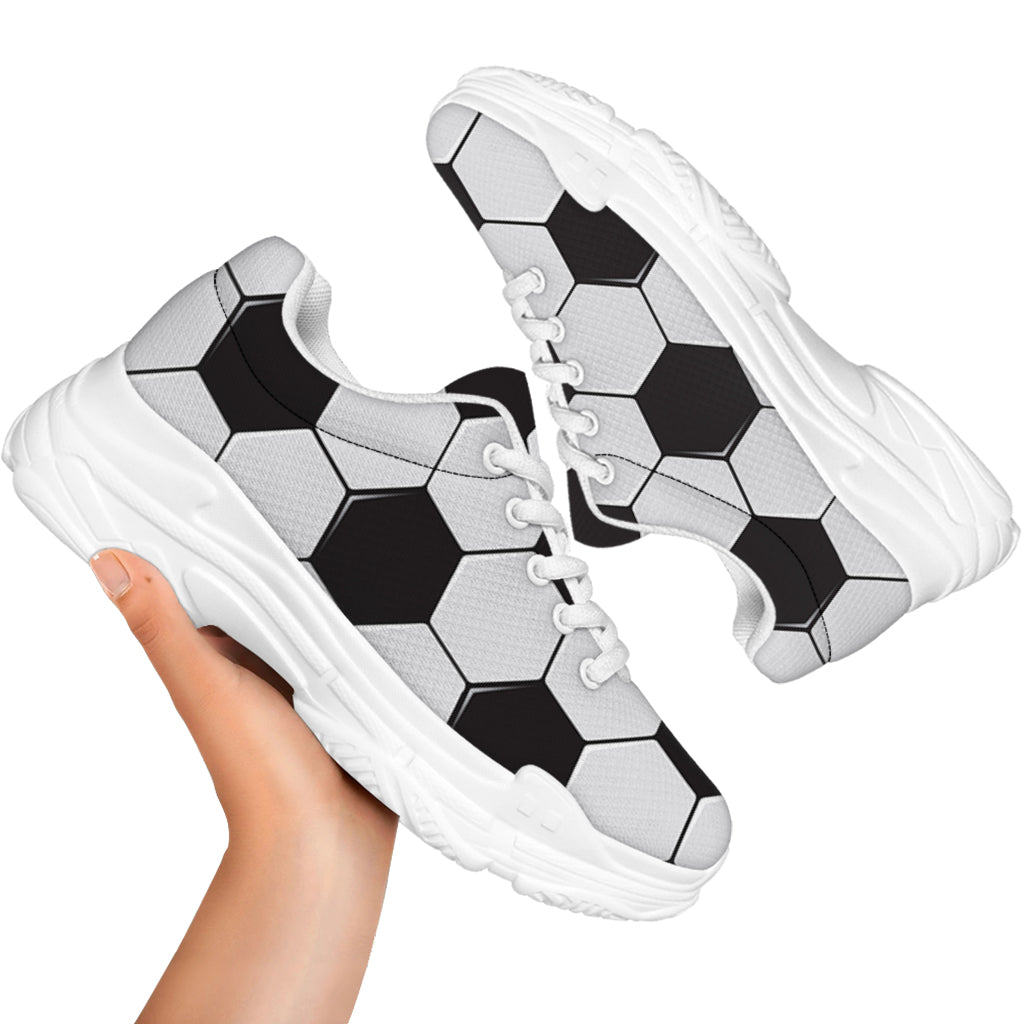 Soccer Ball Print White Chunky Shoes