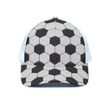 Soccer Ball Print White Mesh Trucker Hat