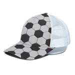 Soccer Ball Print White Mesh Trucker Cap