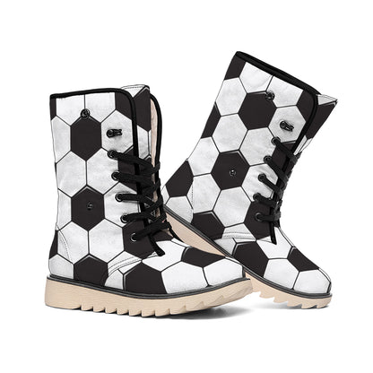 Soccer Ball Print Winter Boots