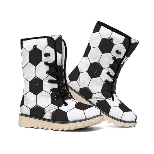 Soccer Ball Print Winter Boots
