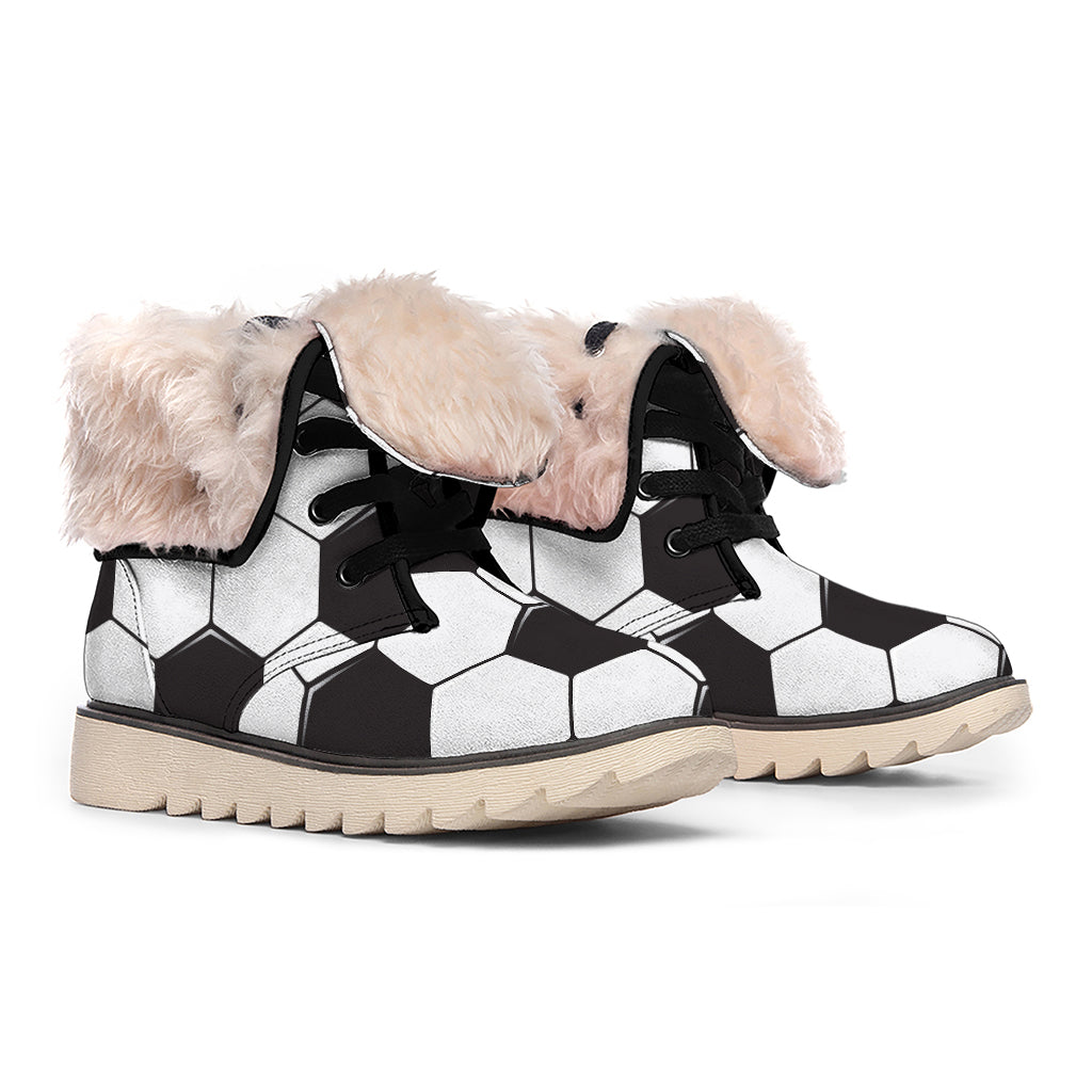 Soccer Ball Print Winter Boots