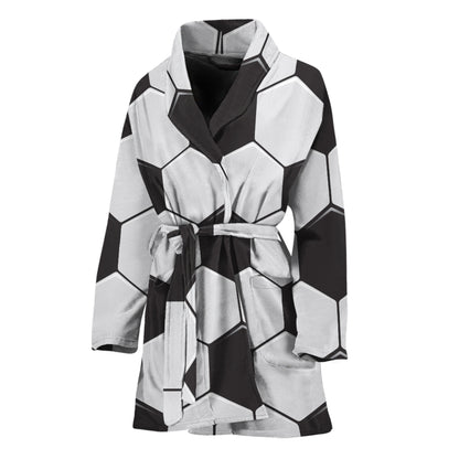 Soccer Ball Print Women's Bathrobe