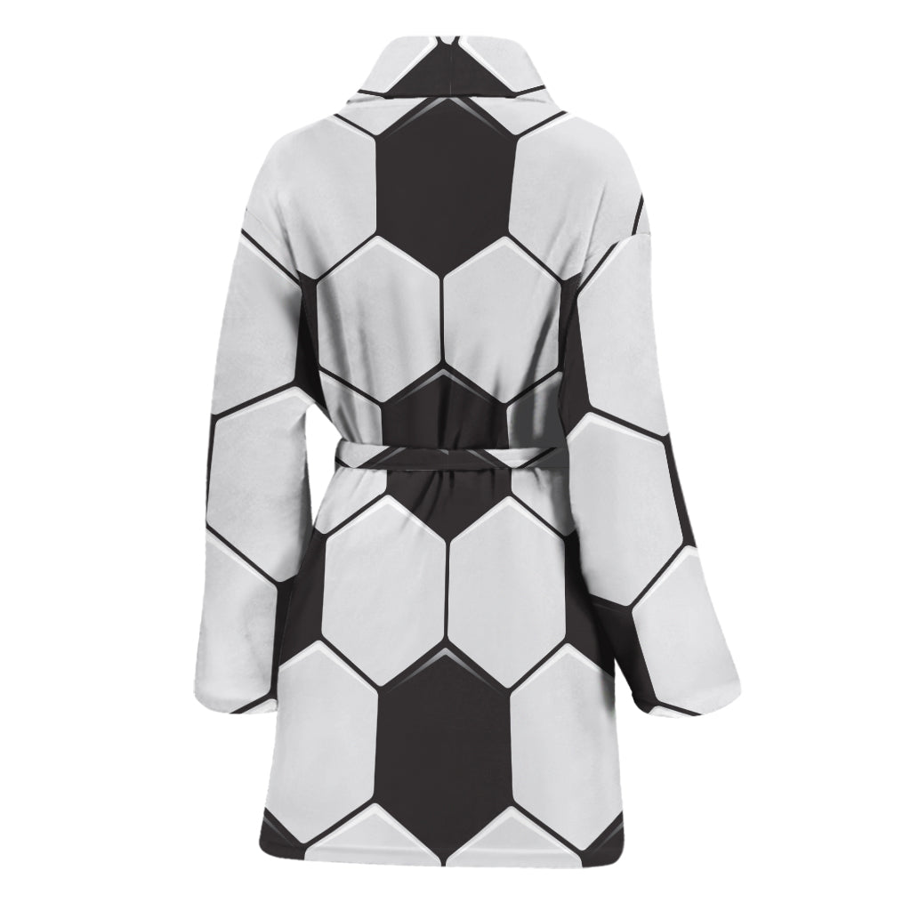 Soccer Ball Print Women's Bathrobe