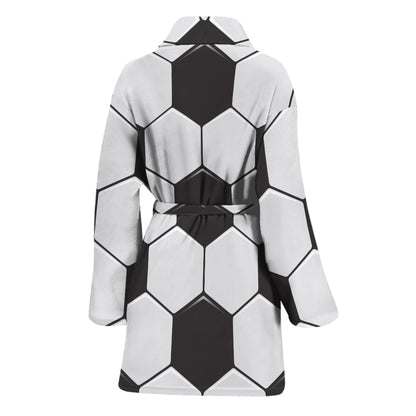 Soccer Ball Print Women's Bathrobe