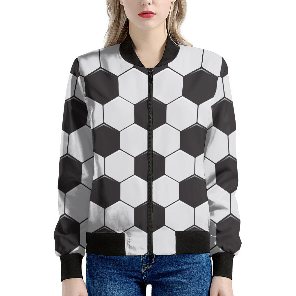 Soccer Ball Print Women's Bomber Jacket