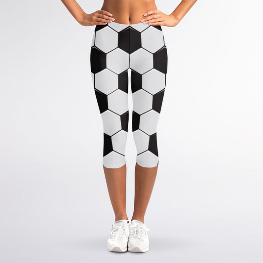 Soccer Ball Print Women's Capri Leggings
