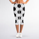 Soccer Ball Print Women's Capri Leggings