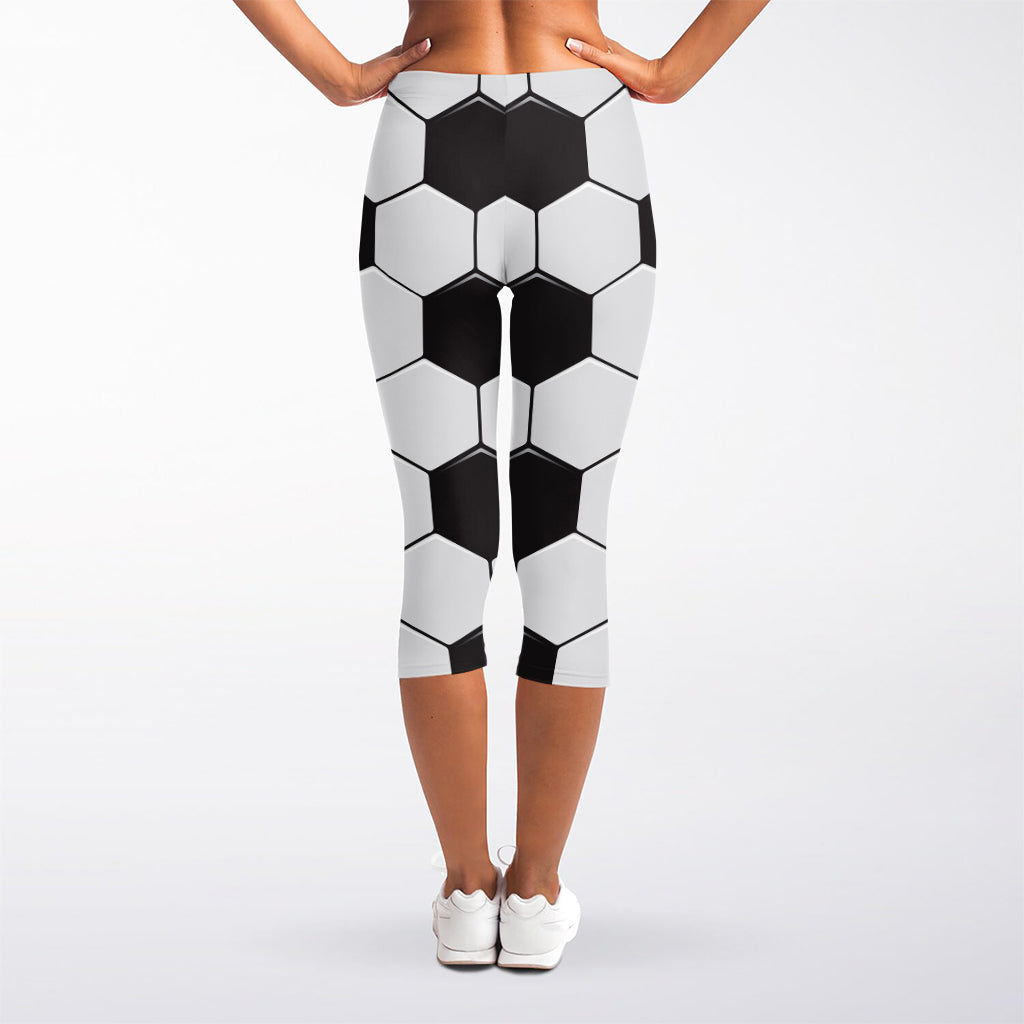 Soccer Ball Print Women's Capri Leggings