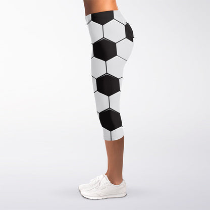 Soccer Ball Print Women's Capri Leggings