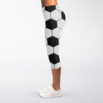 Soccer Ball Print Women's Capri Leggings