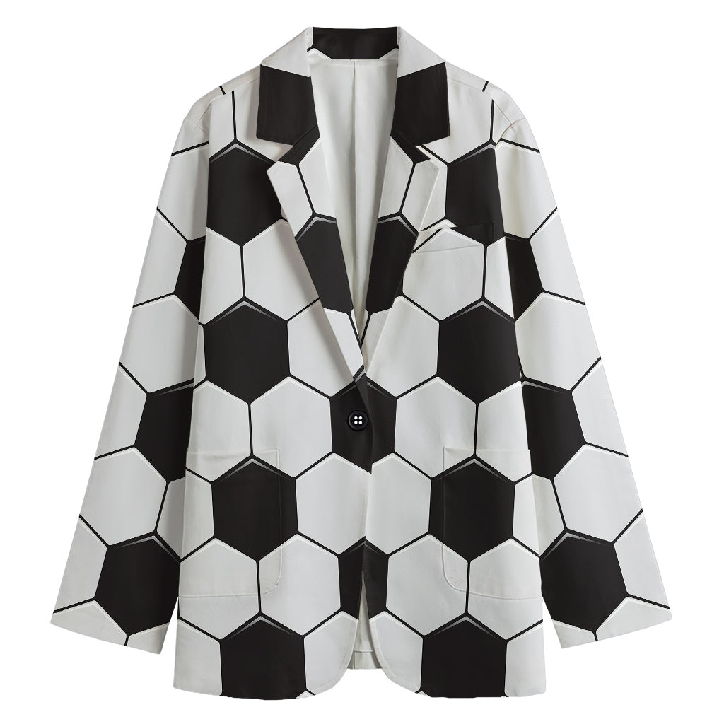 Soccer Ball Print Women's Cotton Blazer