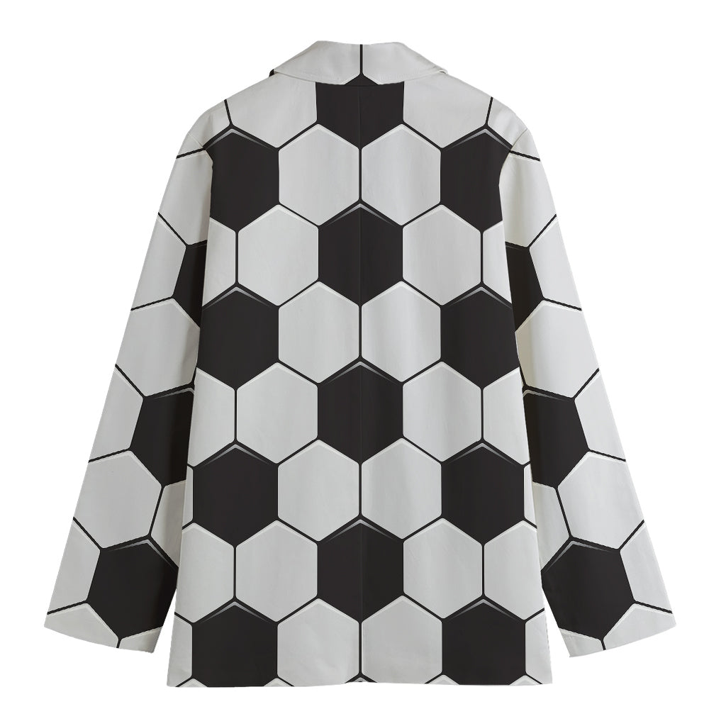 Soccer Ball Print Women's Cotton Blazer