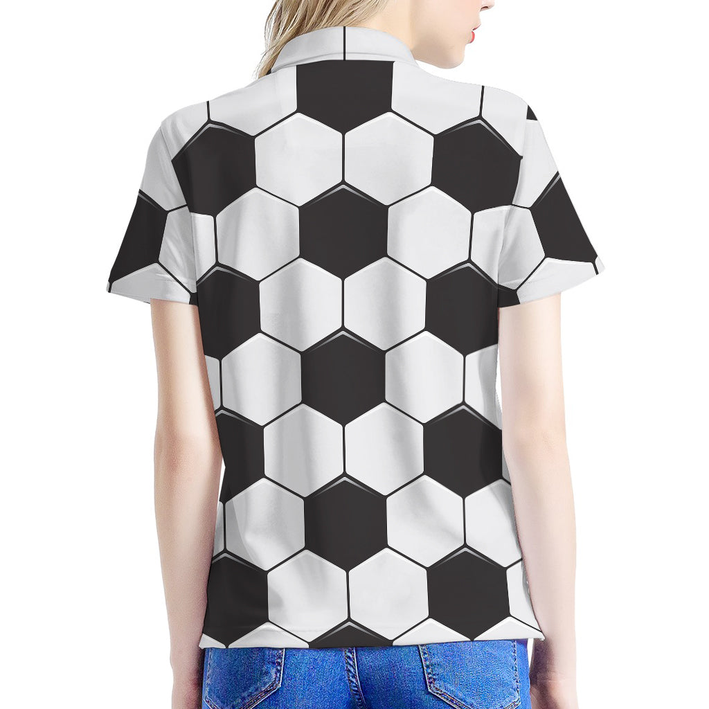 Soccer Ball Print Women's Polo Shirt