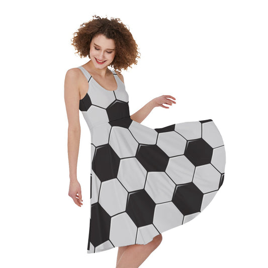 Soccer Ball Print Women's Sleeveless Dress