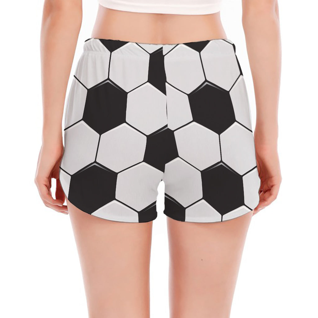 Soccer Ball Print Women's Split Running Shorts