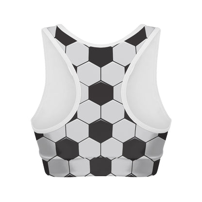 Soccer Ball Print Women's Sports Bra