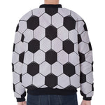 Soccer Ball Print Zip Sleeve Bomber Jacket