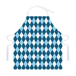 Soft Blue Argyle Pattern Print Adjustable Apron