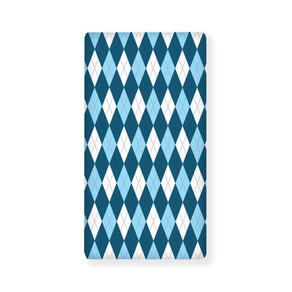 Soft Blue Argyle Pattern Print Baby Crib Sheet