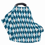 Soft Blue Argyle Pattern Print Baby Seat Cover