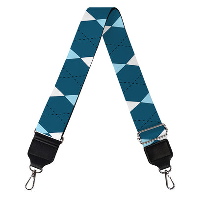 Soft Blue Argyle Pattern Print Bag Strap