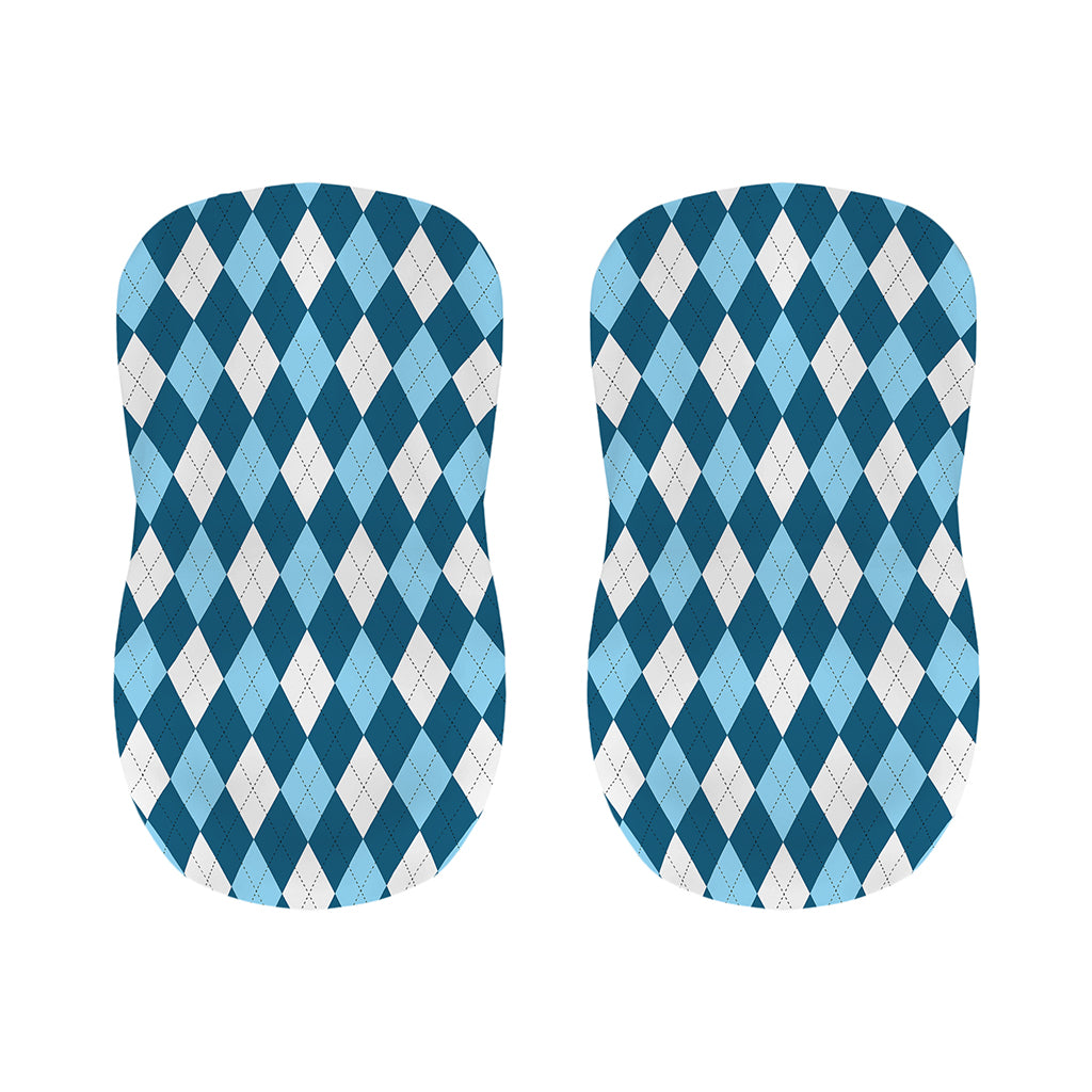 Soft Blue Argyle Pattern Print Bar Stool Covers
